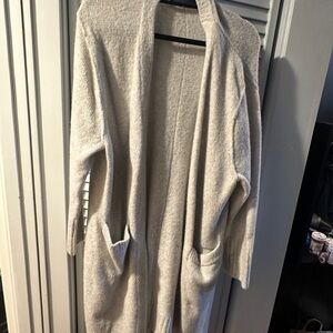 Cream Knit Cardigan with Long Sleeves